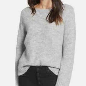 Chelsea28 Womens XS Rib Knit Metallic Sweater Ballet Neck Grey new with tags